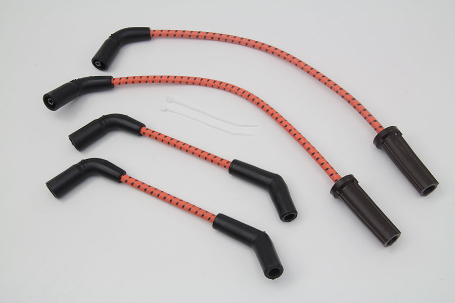 Sumax Orange with Black Tracer 7mm Spark Plug Wire Set - C30838