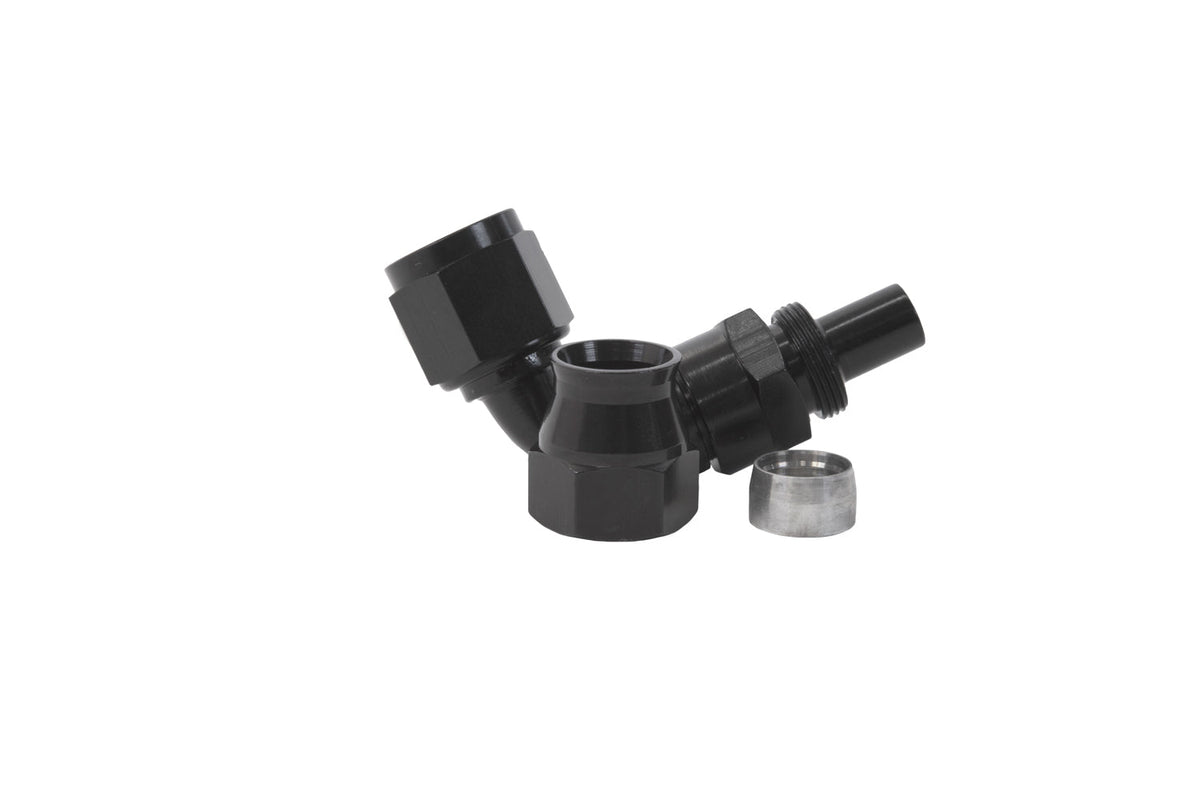 Aeromotive 8an 90-Deg PTFE Hose End Black Anodized - 15355