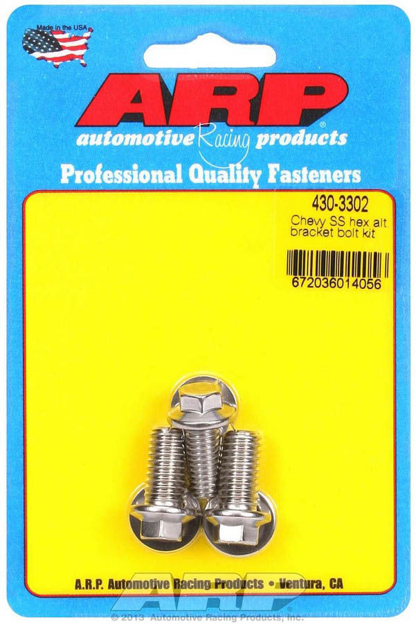 ARP S/S S/S Chevy Alternator Bracket Bolt Kit 6pt. - 4303302