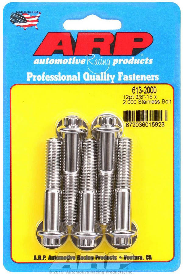 ARP S/S S/S Bolt Kit - 12pt. (5) 3/8-16 x 2.000 - 6132000
