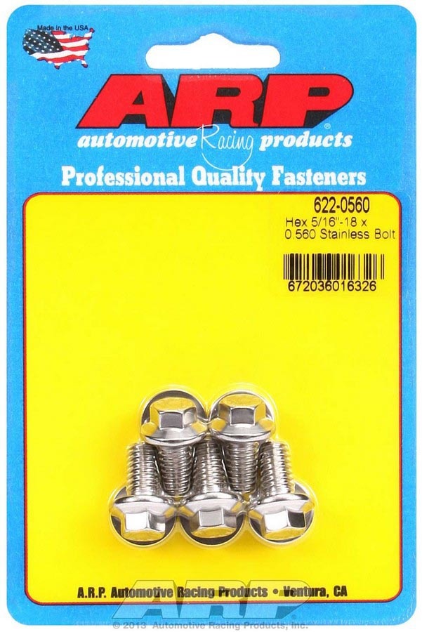 ARP S/S S/S Bolt Kit - 6pt. (5) 5/16-18 x .560 - 6220560