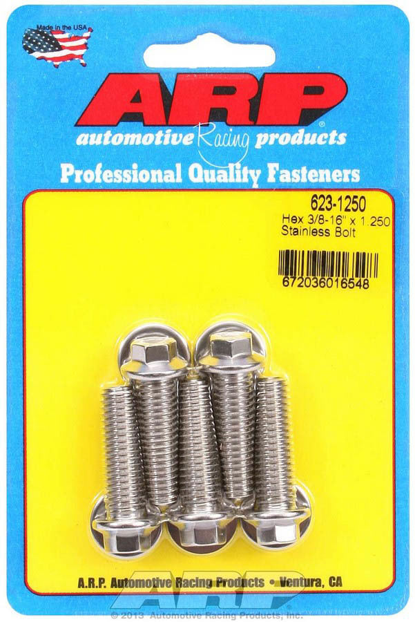 ARP S/S S/S Bolt Kit - 6pt. (5) 3/8-16 x 1.250 - 6231250