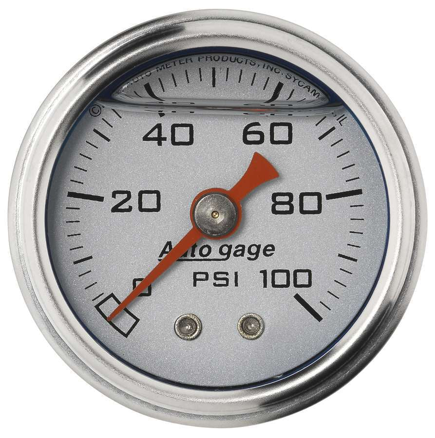 AutoMeter 1-1/2in Pressure Gauge - 0-100psi - Silver Face - 2180