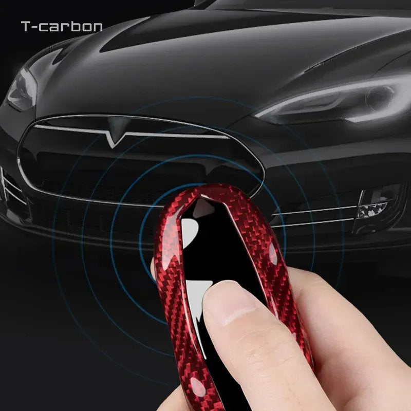 Teskay Carbon Fiber Key Fob Cover For Tesla Model S(2012-2018)