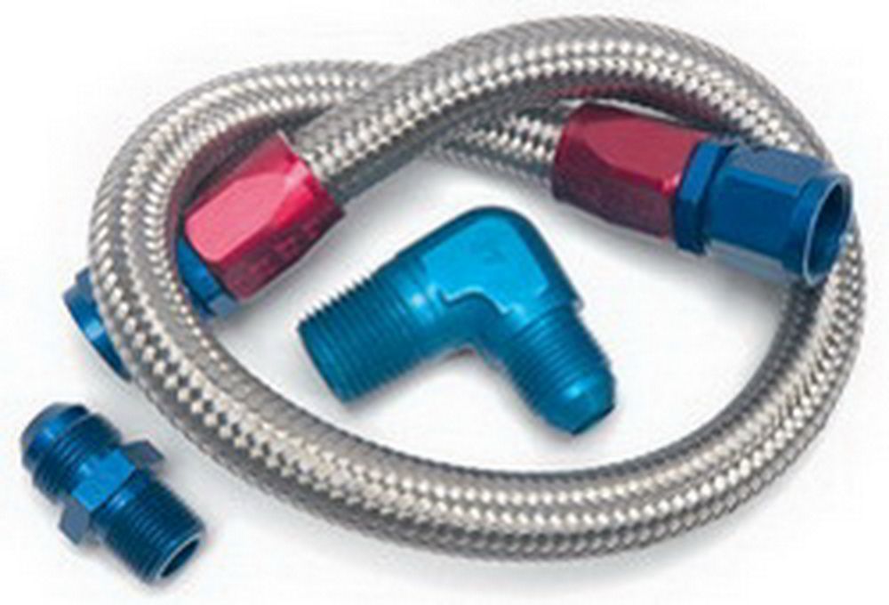 Edelbrock 22in Braided Fuel Line Kit - 8122