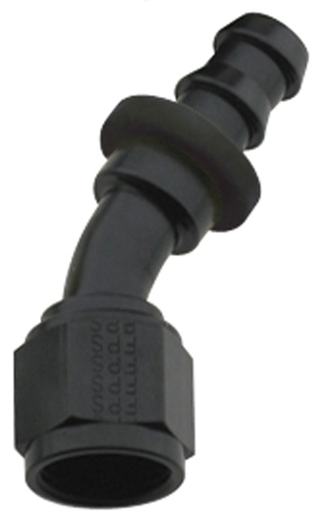 Hose Fitting #12 30 Deg Push Lock Black - 203012BL