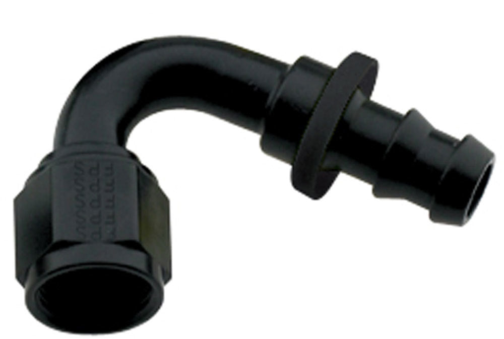 Hose Fitting #8 120 Deg Push Lock Black - 212008BL