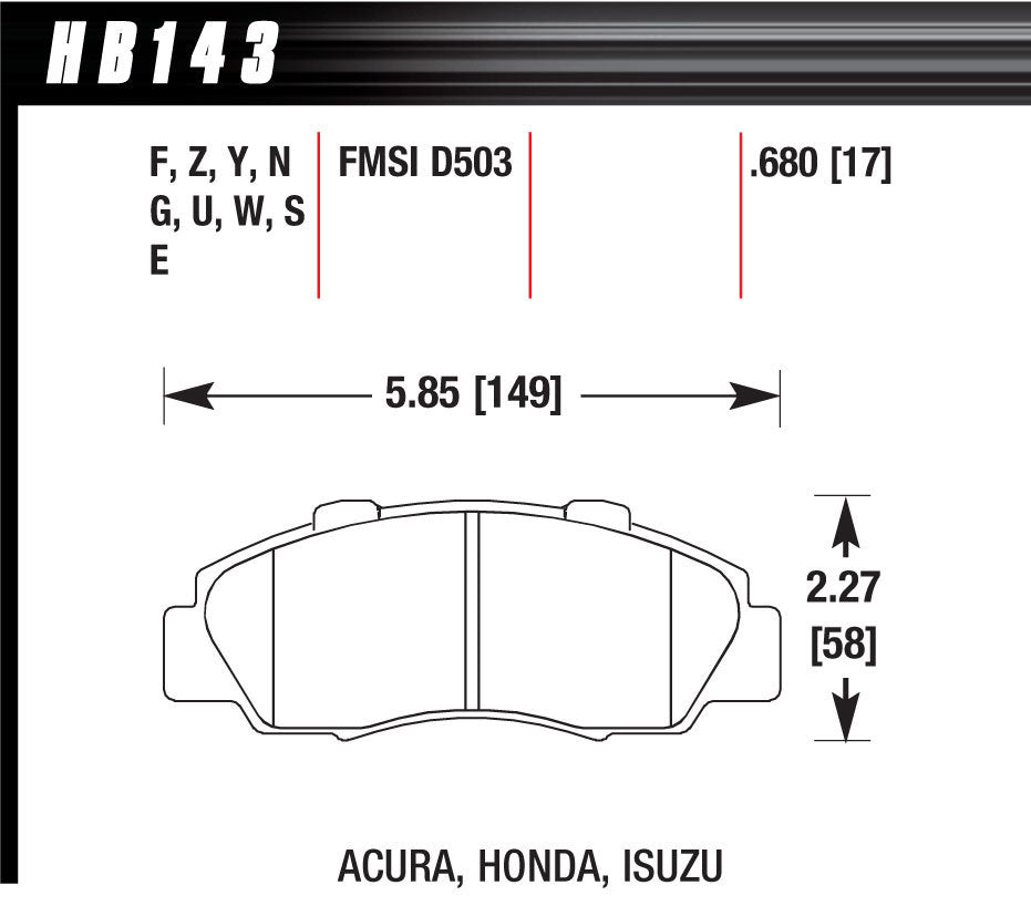 Hps Brake Pads - HB143F680