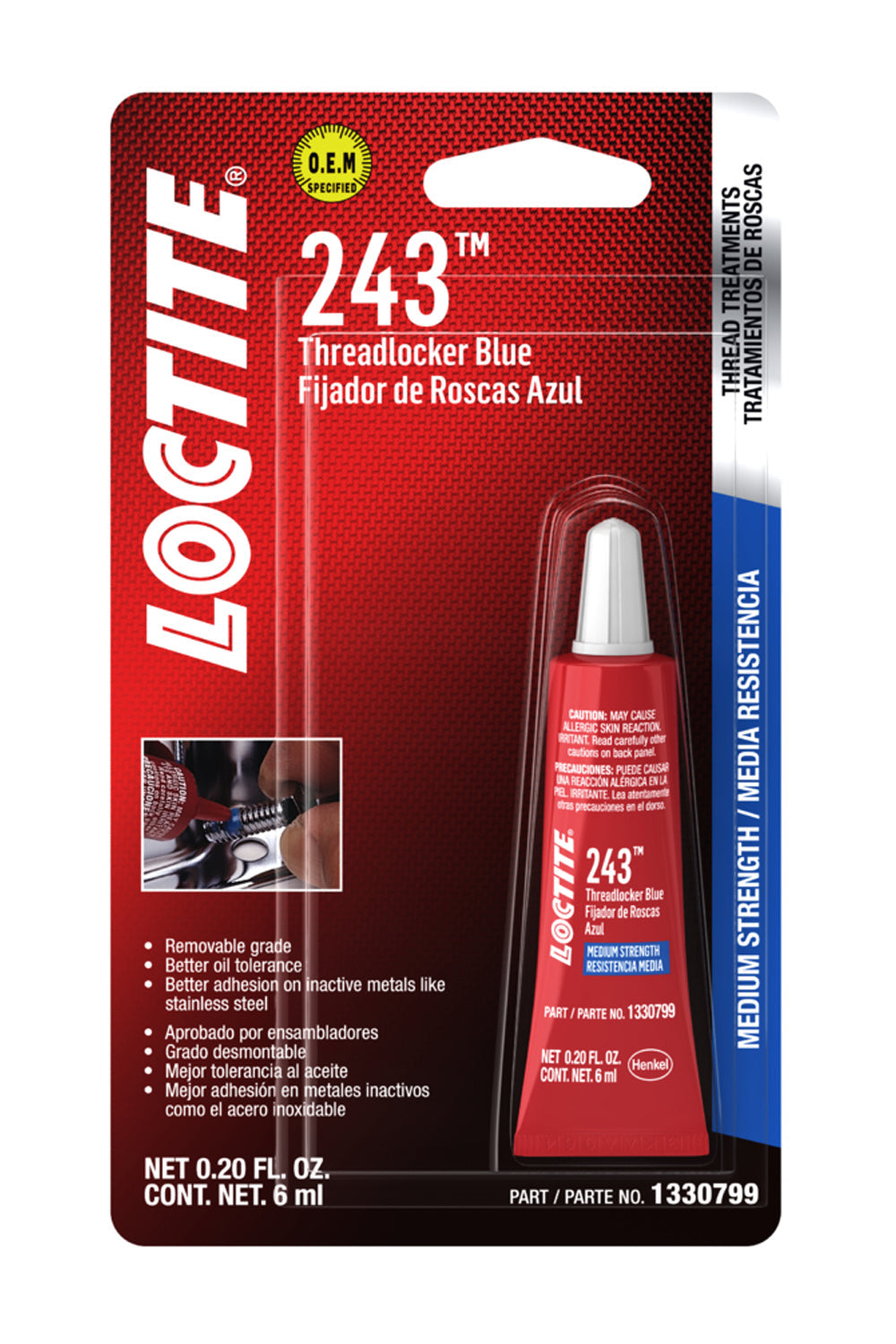 Loctite Threadlocker 243 Blue 6ml/.20oz - 1330799