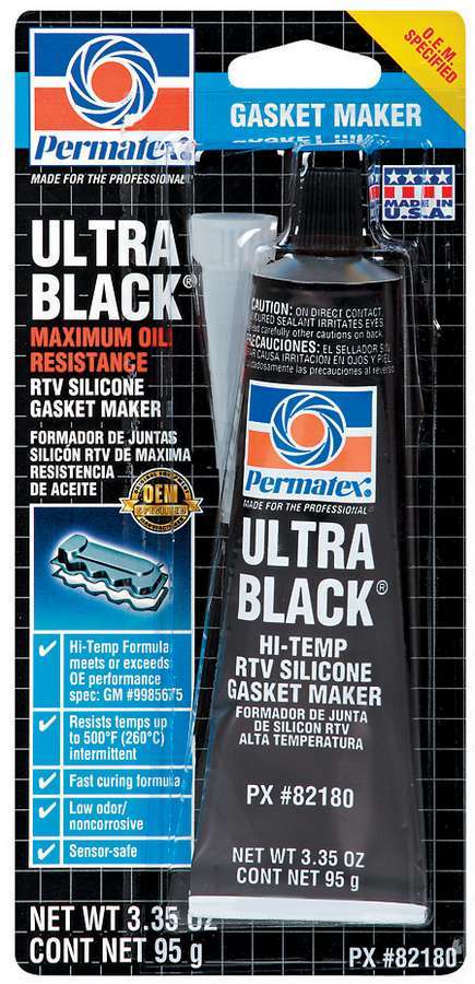 Permatex Ultra Black Gasket Maker 3.35 oz Carded Tube - 82180