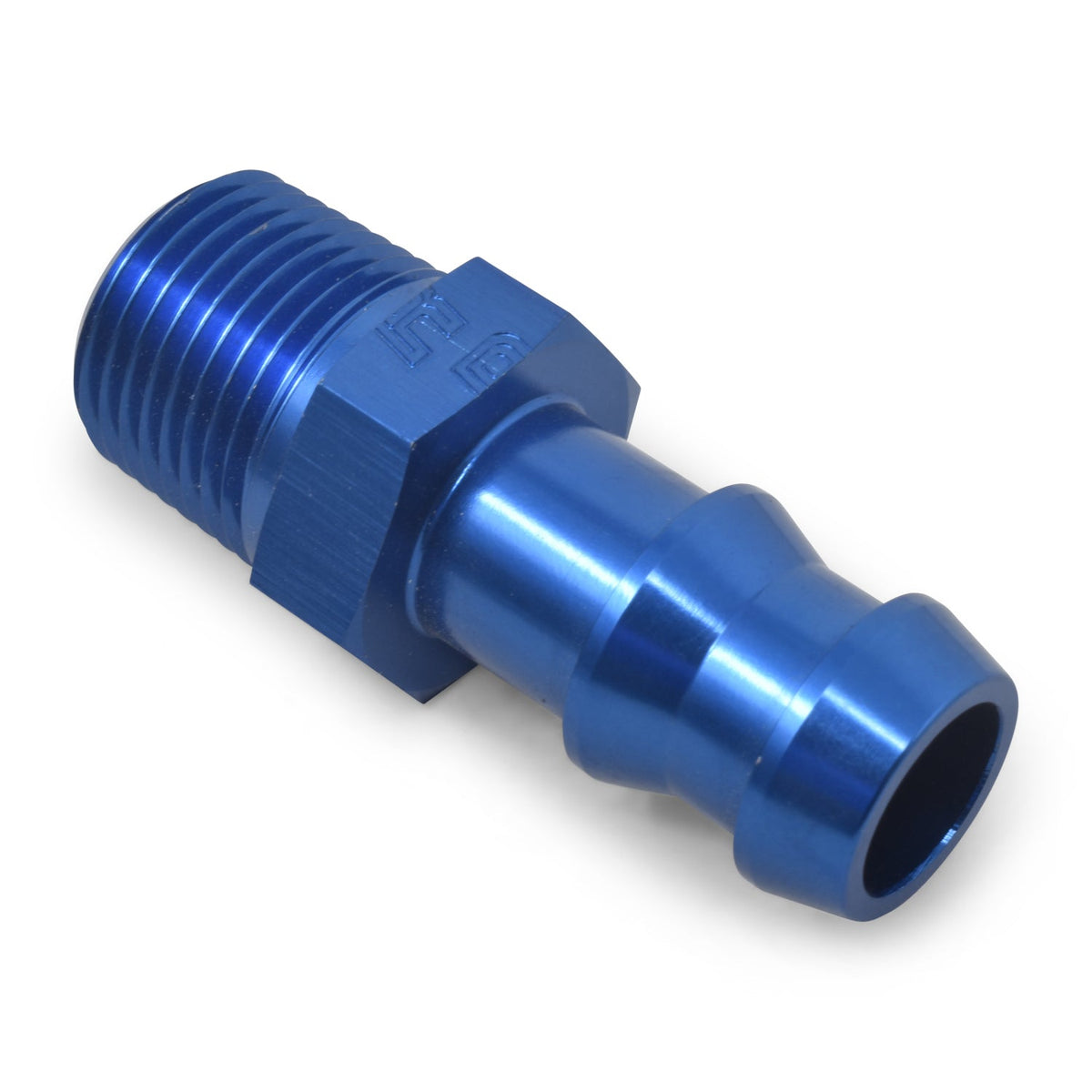 Russell 3/8 Pipe to 3/8 Barb M Blue - 670220