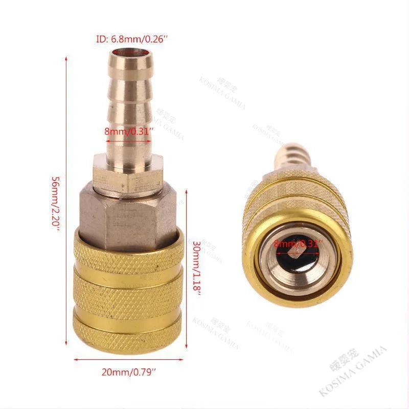 8mm Leakproof Tire Inflation Quick Connector | Brass Air Fitting Adapter