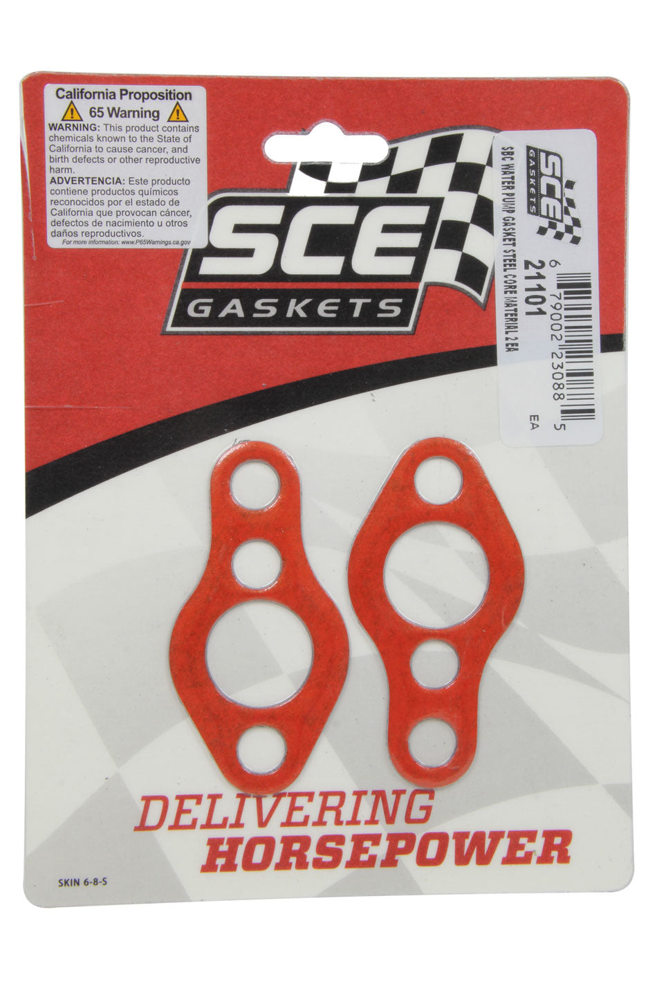 Sce Gaskets SBC Water Pump Gasket Set w/Steel Carrier 2pk - 21101