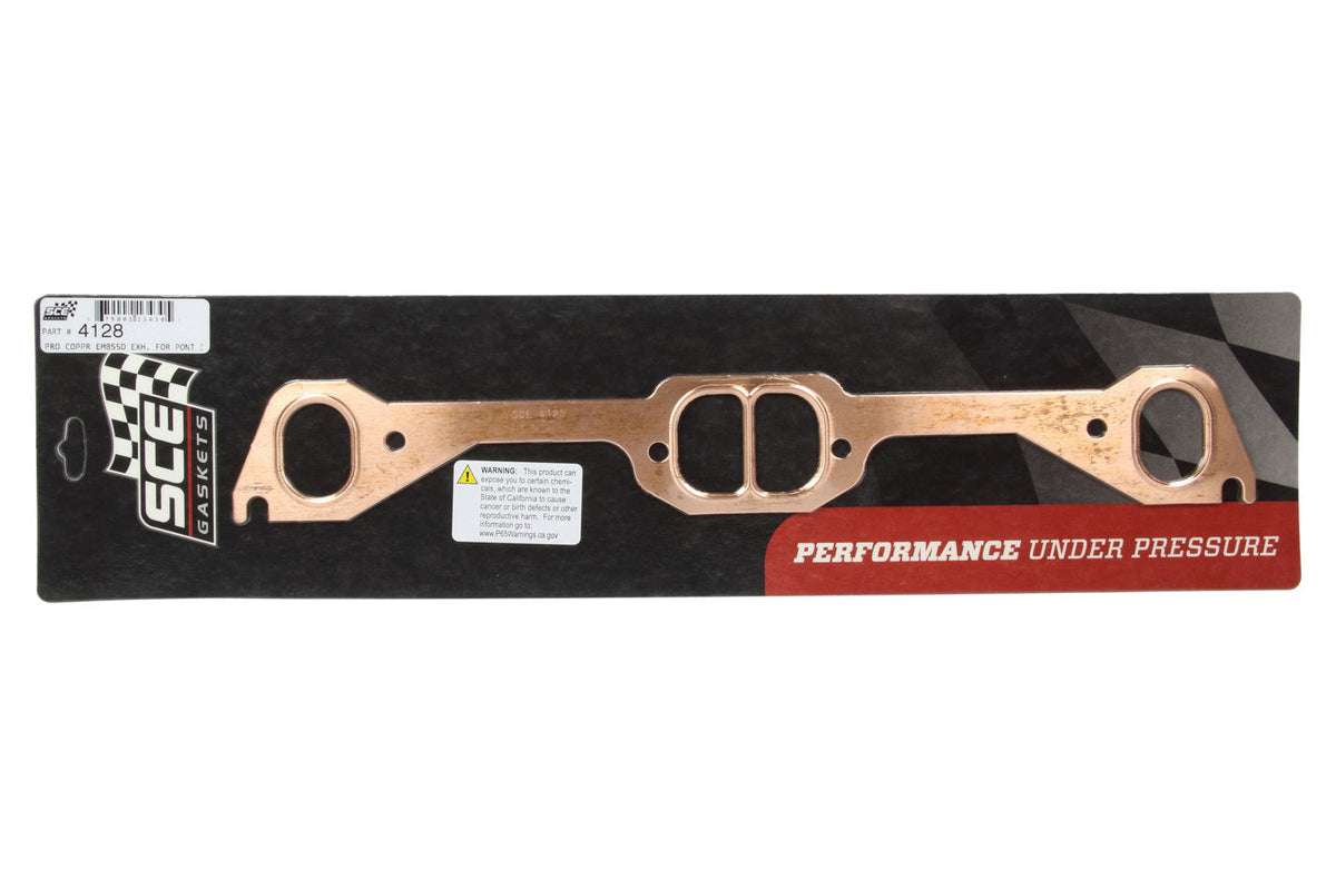 Sce Gaskets D- Pontiac D-Port Copper Exhaust Gasket Set - 4128