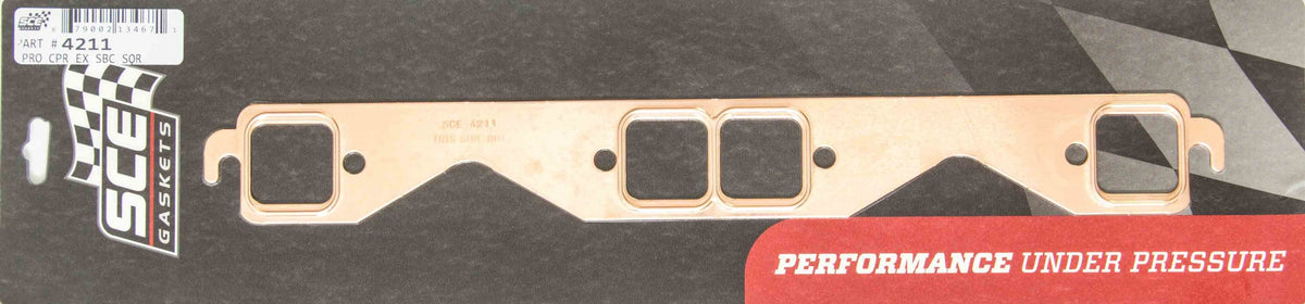 Sce Gaskets SBC Square Port Copper Exhaust Gasket Set - 4211