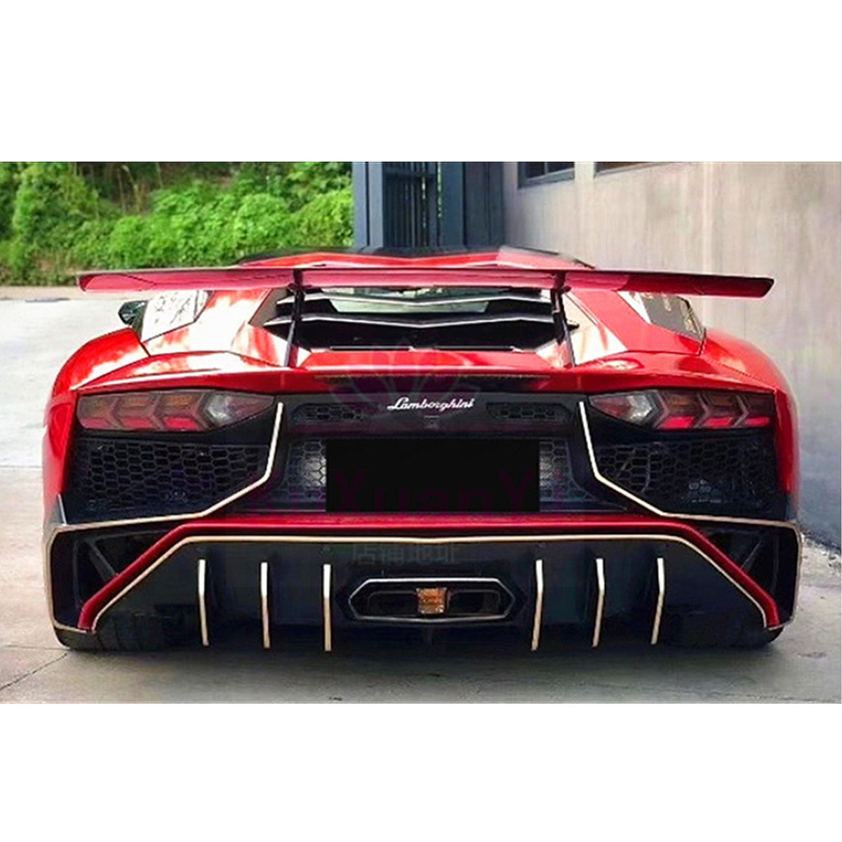 Bull Boost SV Style Semi Carbon Fiber Rear Bumper for Lamborghini Aventador LP700 LP720 LP750