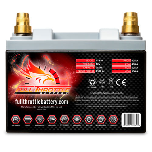 MeLe Design Full Throttle FT410 AGM Battery With Terminals
