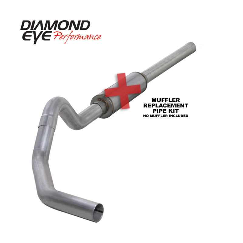 Diamond Eye Kit 4in CB Mflr Rplcment Pipe Sgl AL: 2004.5-2007.5 Dodge Cummins 600