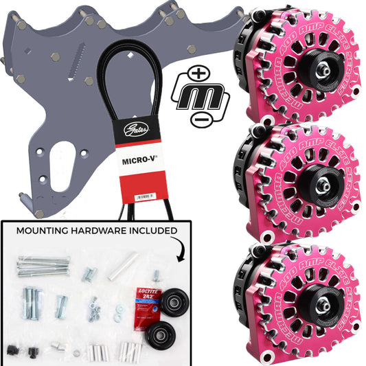Mechman Triple Alternator Kit 2005-2013 GM Truck / SUV - Pink