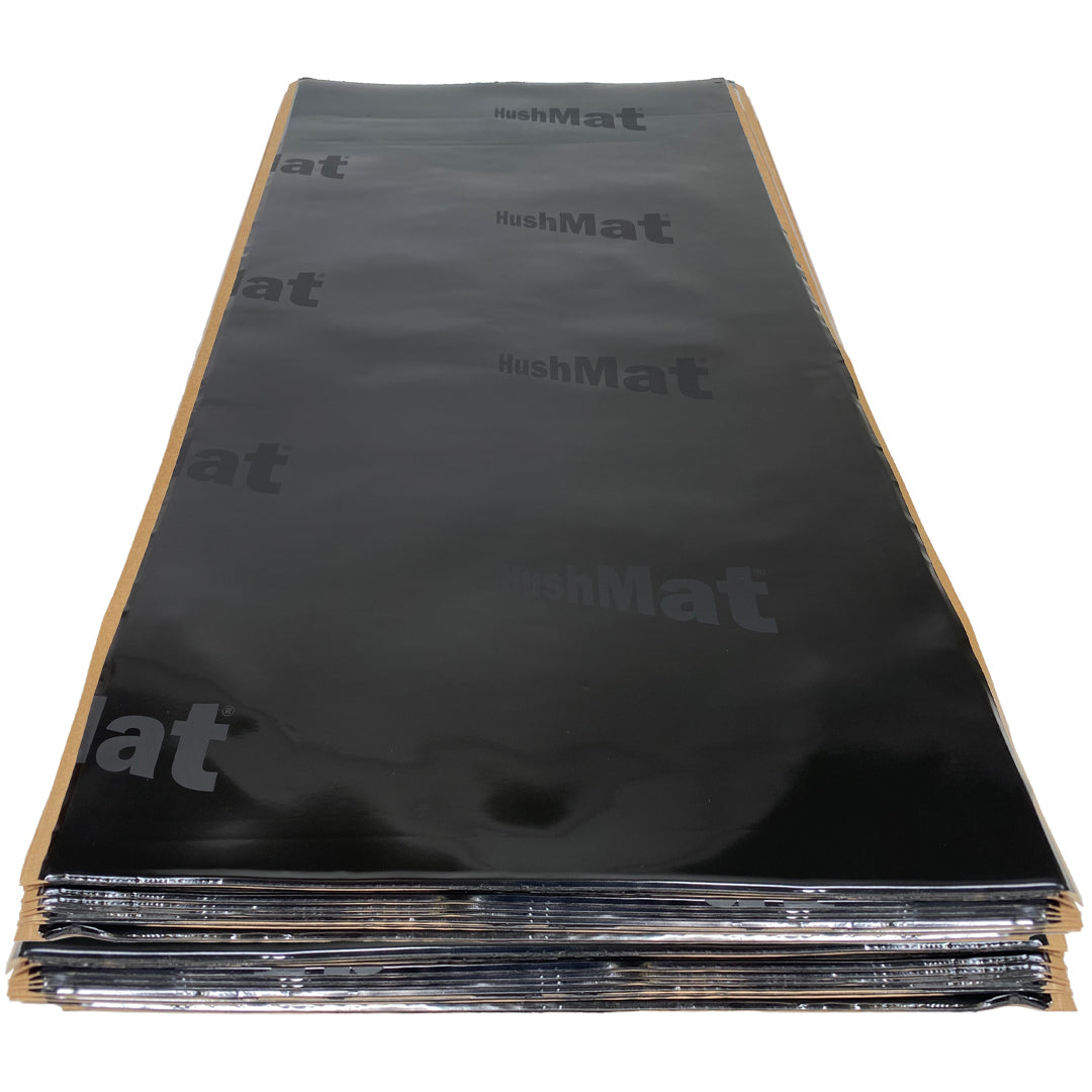 USA HushMat Floor & Dash Kit – Automotive Sound Deadening and Thermal Insulation for a Quieter, Cooler Ride (38.7 Sq Ft, Black Foil)