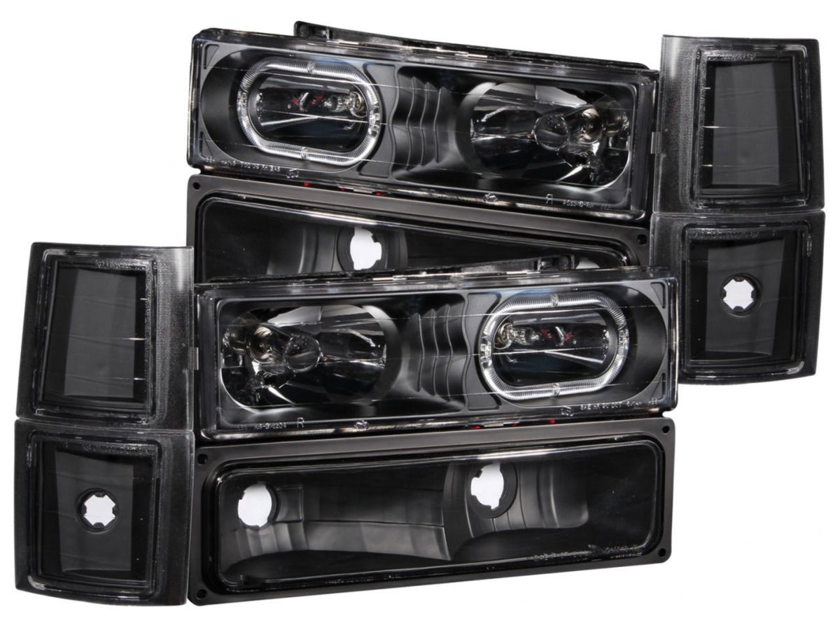 Anzo 1994-1998 Chevrolet C1500 Crystal Headlights w/ Halo Black