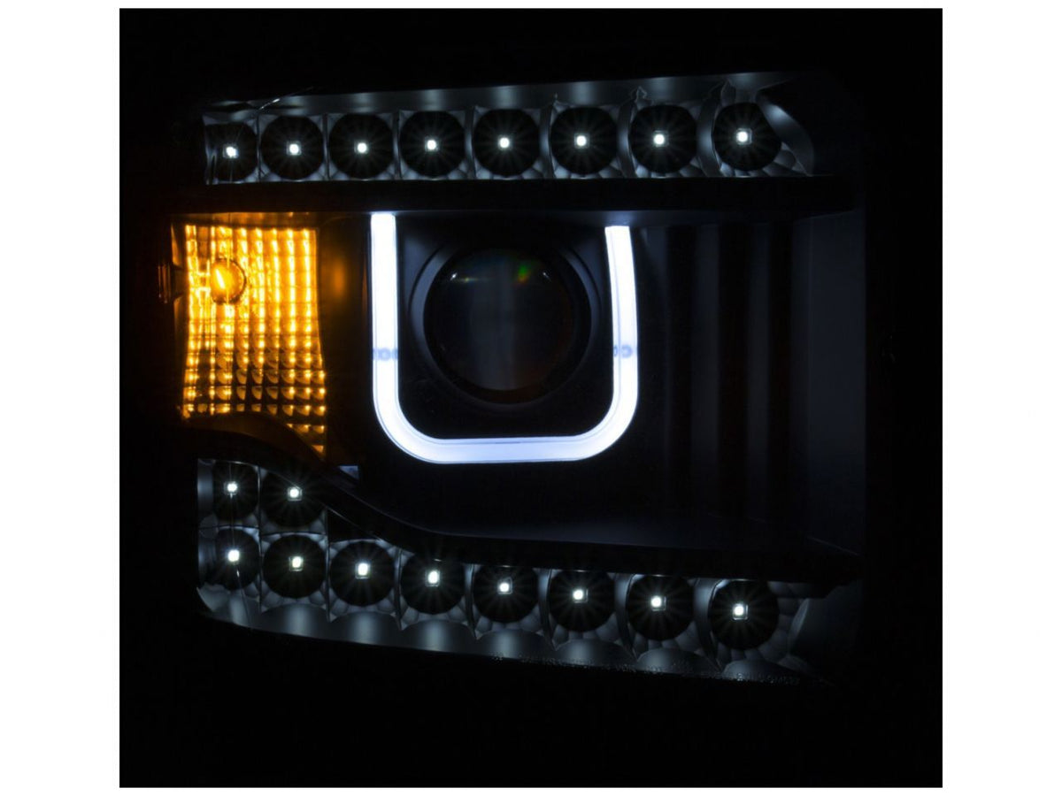 Anzo 2014-2015 Gmc Sierra Projector Headlights w/ U-Bar Chrome