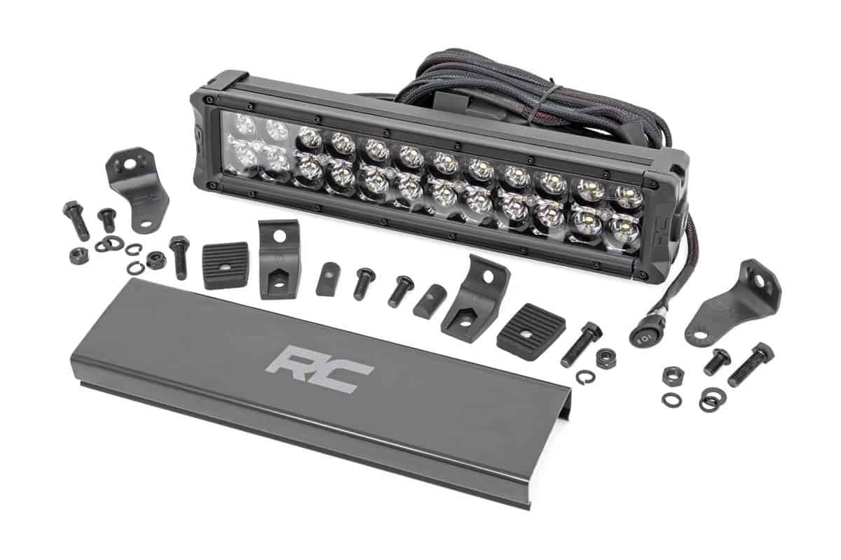 Rough Country 12-Inch Cree LED Light Bar - (Dual Row | Black Series w/ White DRL)
