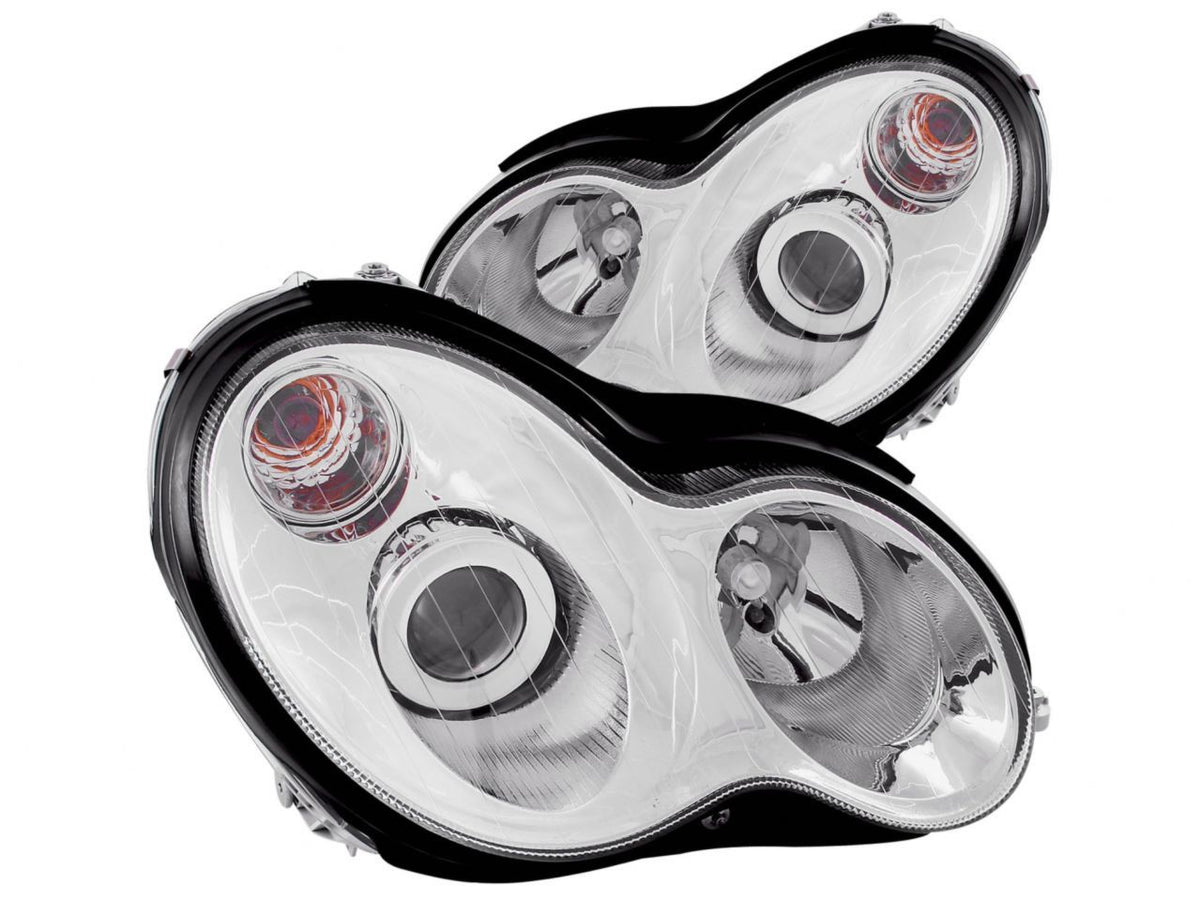 Anzo 2002-2004 Mercedes Benz C Class W203 Projector Headlights w/ Halo Chro