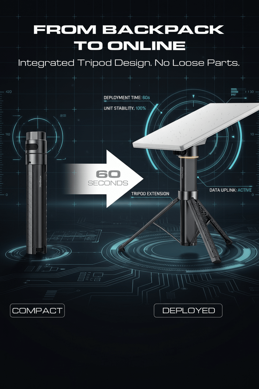 Tesery RovEdge Mk-I 189Wh Portable Power Tripod | Compatible with Starlink Mini Battery Pack