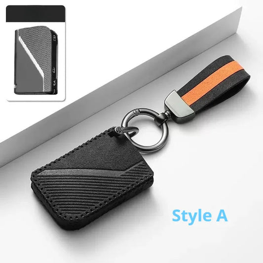 EVSTITAN Suede Leather Car Key Case Cover Fob Shell for Lynk & CO 08