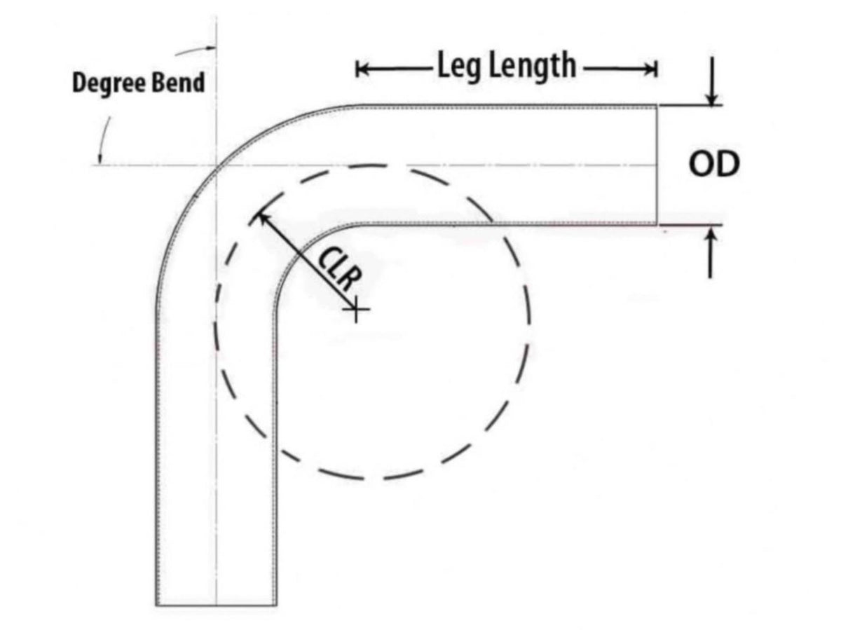 HPS Performance Products HPS 3-1/2" OD 60 Degree Bend 6061 Aluminum Elbow Pipe Tubing 16 Gauge w/ 5-5/8" CLR