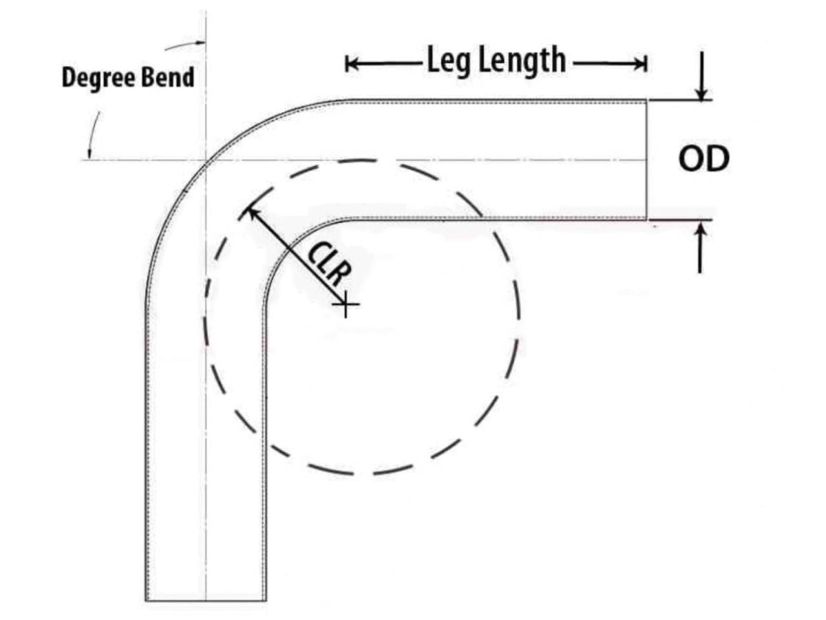 HPS Performance Products HPS 3" OD 70 Degree Bend 6061 Aluminum Elbow Pipe Tubing 16 Gauge w/ 3" CLR