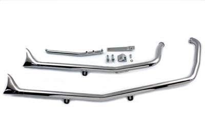 Exhaust Drag Pipe Set Fishtail Chrome - 726B2F