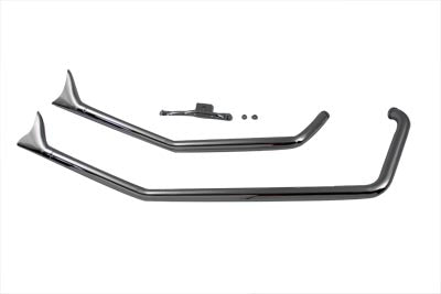 Exhaust Drag Pipes Fishtail Chrome - 716B2F