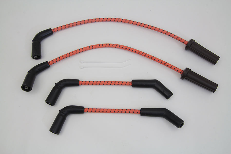 Sumax Orange with Black Tracer 7mm Spark Plug Wire Set - C30838