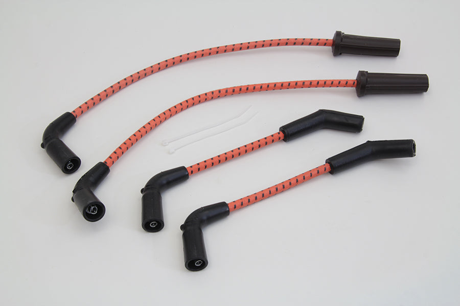 Sumax Orange with Black Tracer 7mm Spark Plug Wire Set - C30838