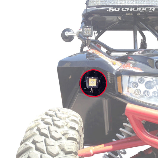 50 Caliber Racing Fender well LED Pod Mount Brackets for Arctic Cat Wildcat