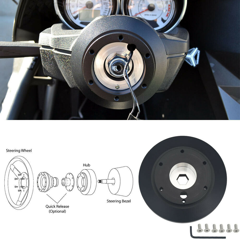 Suede 350mm Steering Wheel + Short Hub Adapter Kit For Ford F 150 350 450