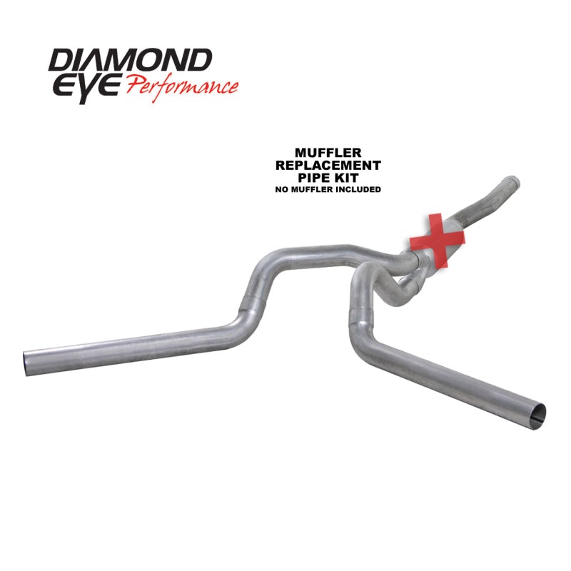 Diamond Eye Kit 4in CB Mflr Replacment Pipe Dual AL: 2006-2007.5 Chevy/gmc 6.6L 2500/3500