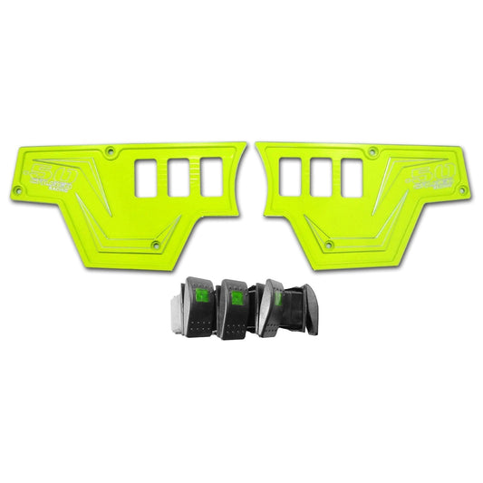 50 Caliber Racing XP1000 6 Switch Dash Panel - Lime Squeeze