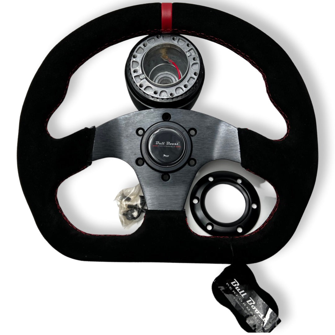 Bull Boost Steering Wheel + Hub Adapter Kit For Mitsubishi Eclipse Lancer Galant Mirage