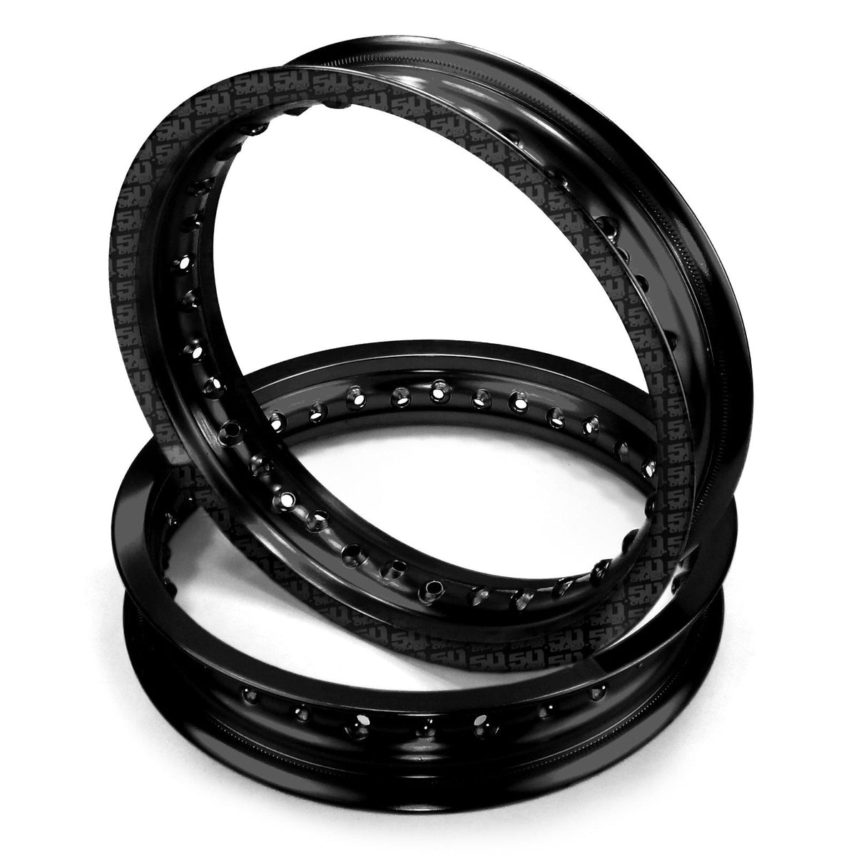 50 Caliber Racing 2 Pit Bike Rims 10 inch 28 Hole + Spokes