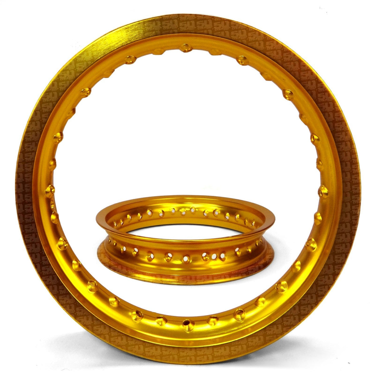 50 Caliber Racing 2 Pit Bike Rims 10 inch 28 Hole + Spokes