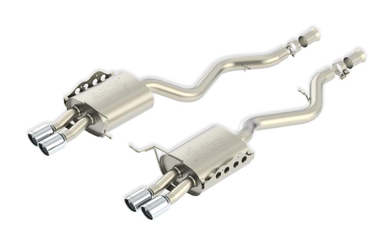 Borla Atak S Rear Section 15-17 Ford Mustang GT 5.0L V8 MT/AT 2.5in pipe 4in tip (Black Chrome)