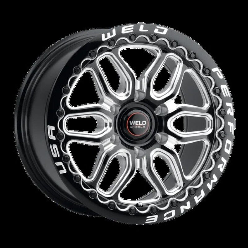 Weld Racing 17x11 Laguna 6 Bead Lock 6x127 ET36 BS 7.375 Gloss Black Milled - Diamond Lip DIA 78.1