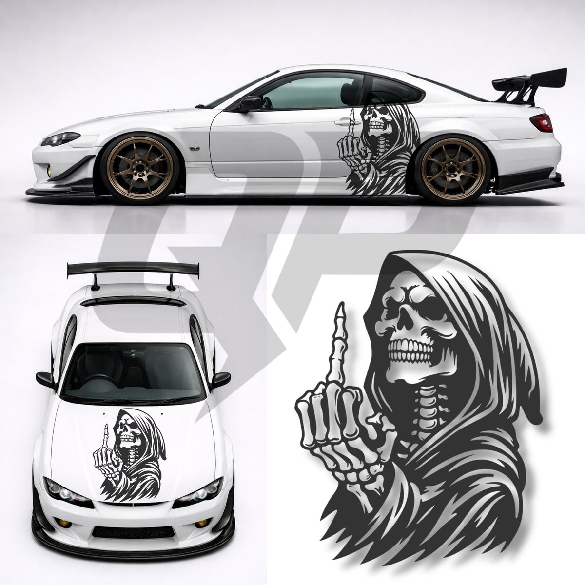 45" Universal Grim Reaper Decal - Racing JDM Hood Graphics Kit