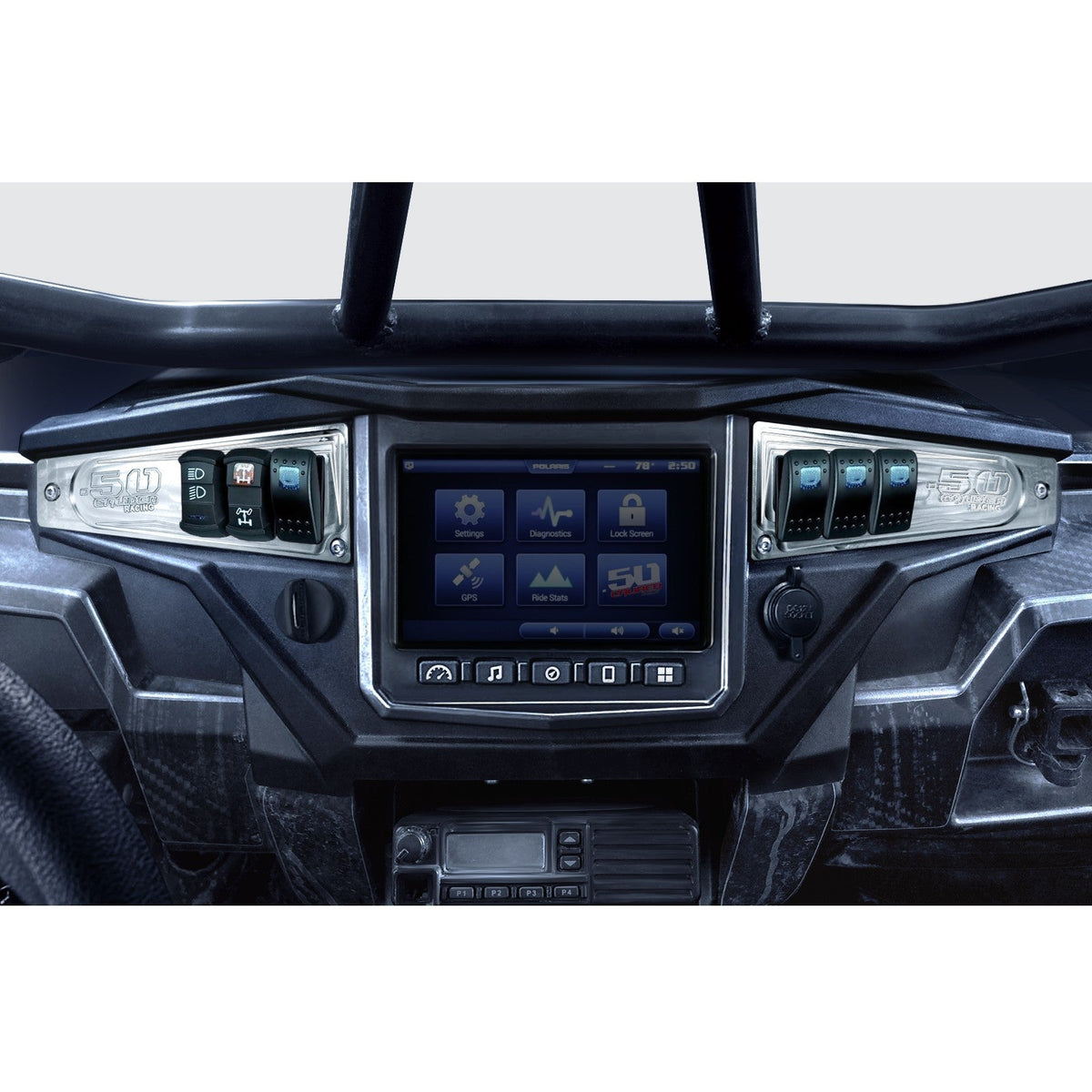 50 Caliber Racing Ride Command XP1000 6 Switch Dash Panel
