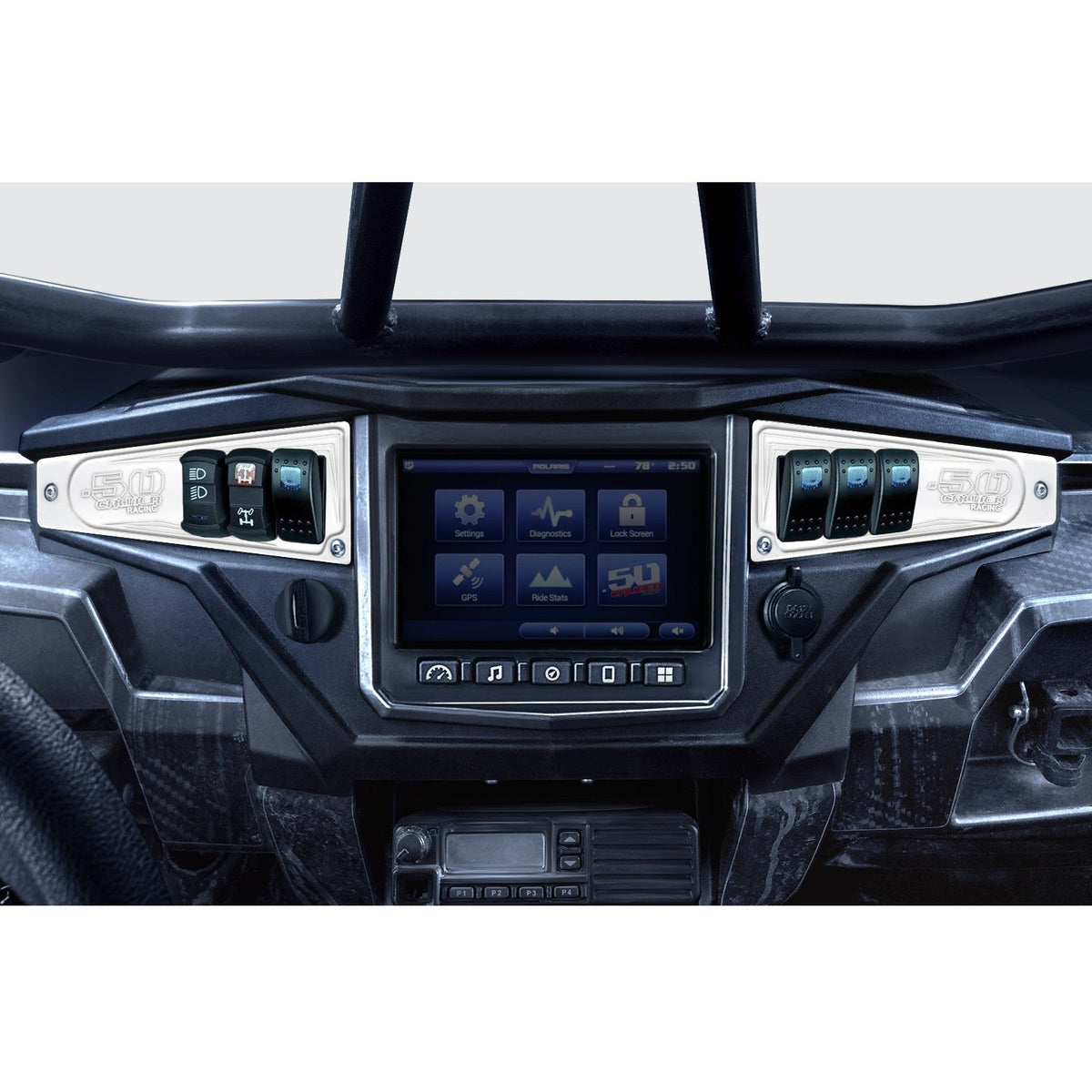 50 Caliber Racing Ride Command XP1000 6 Switch Dash Panel