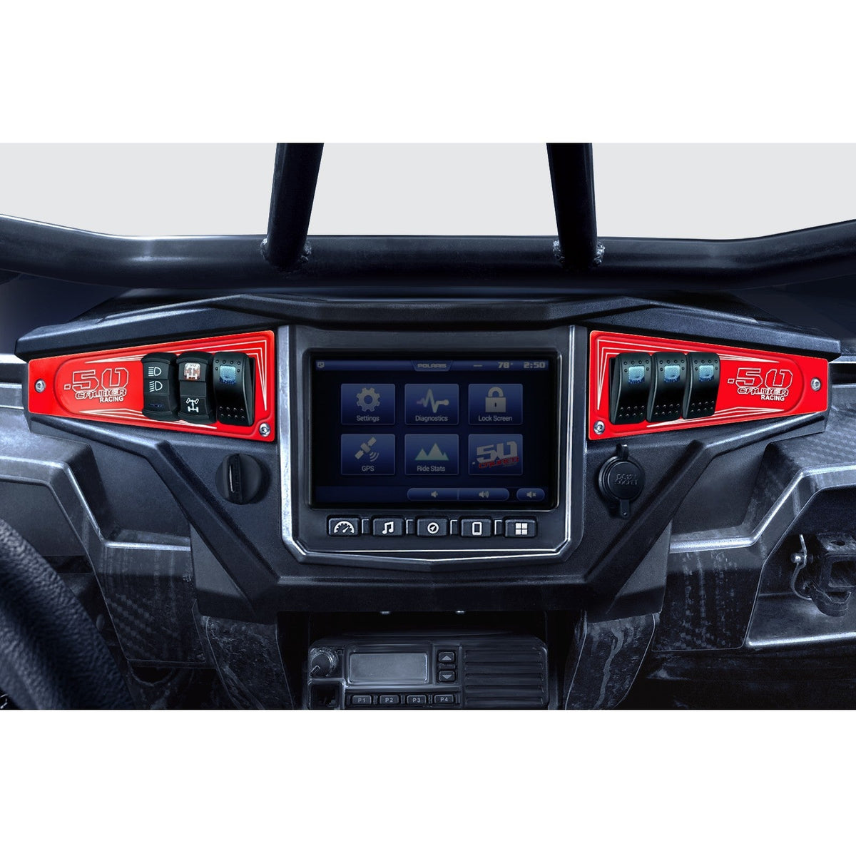 50 Caliber Racing Ride Command XP1000 6 Switch Dash Panel