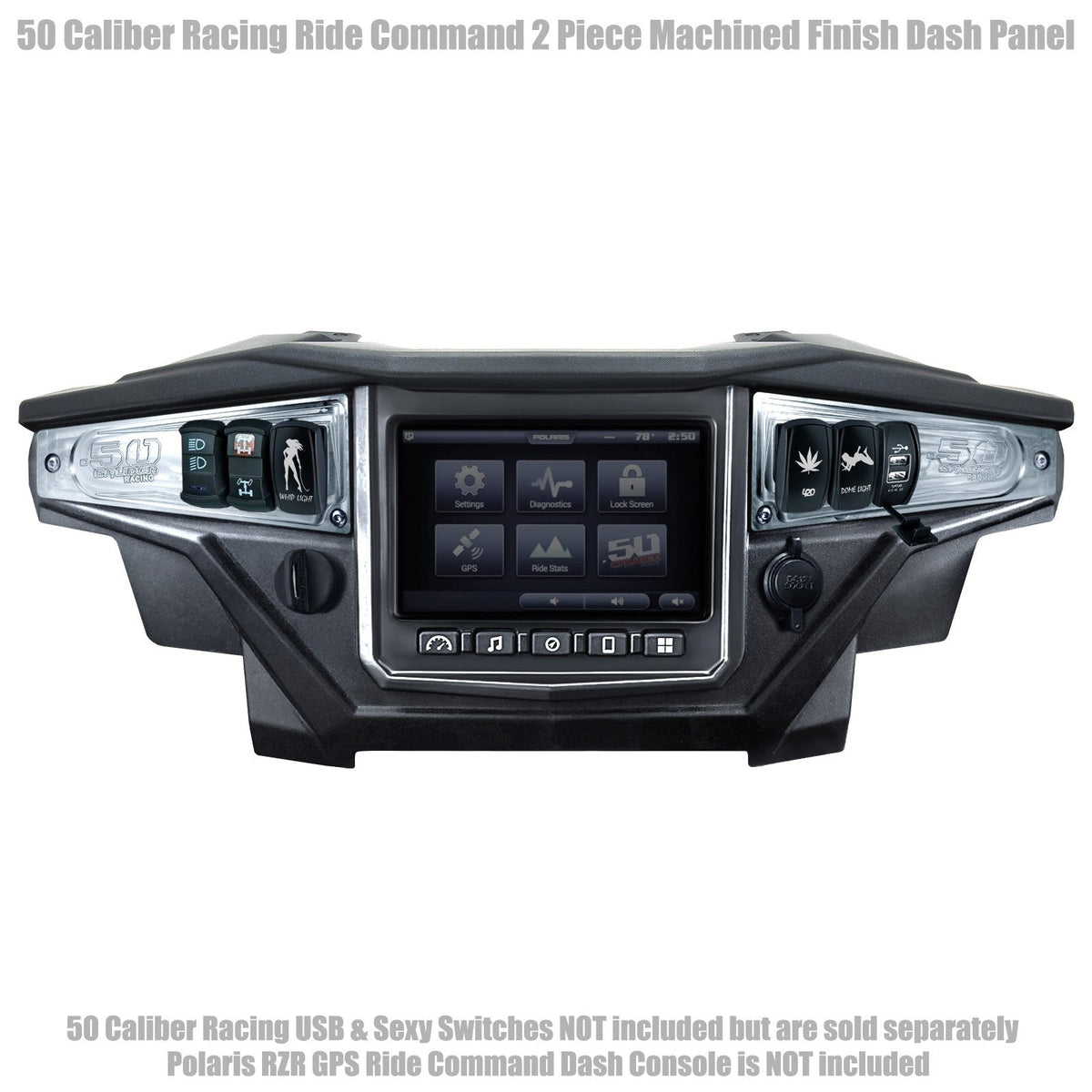 50 Caliber Racing Ride Command XP1000 6 Switch Dash Panel